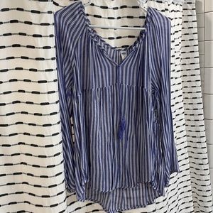 Blue and white striped top - old navy - large - never worn